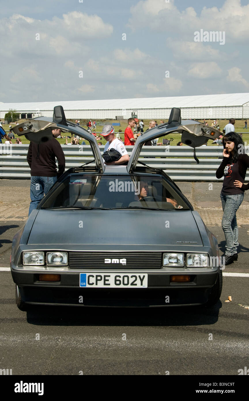 DeLorean DMC-12 auf Silverstone motor show Stockfoto
