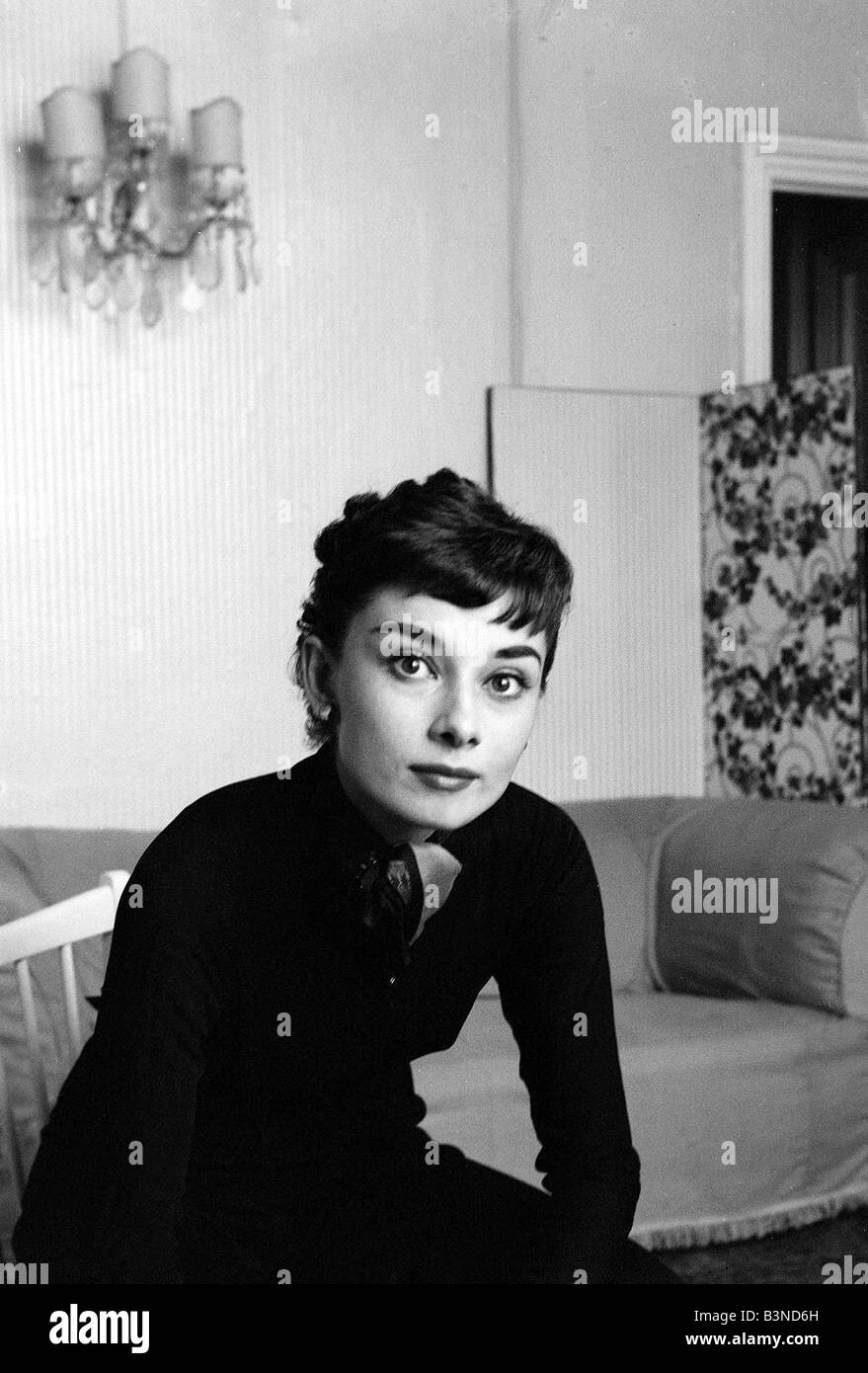 Audrey Hepburn Schauspielerin September 1954 Stockfoto