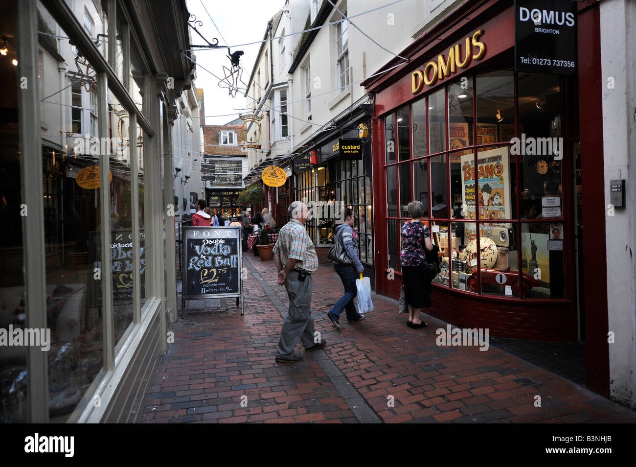 Das Lanes Einkaufsviertel von Brighton, berühmt für Antiquitätenhändler - 2008 Stockfoto