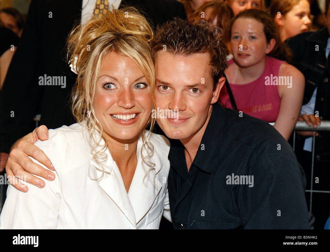 Paul Clarke und Fast Show Schauspielerin Louise Brill Reding Einkaufszentrum August 2001 Stockfoto