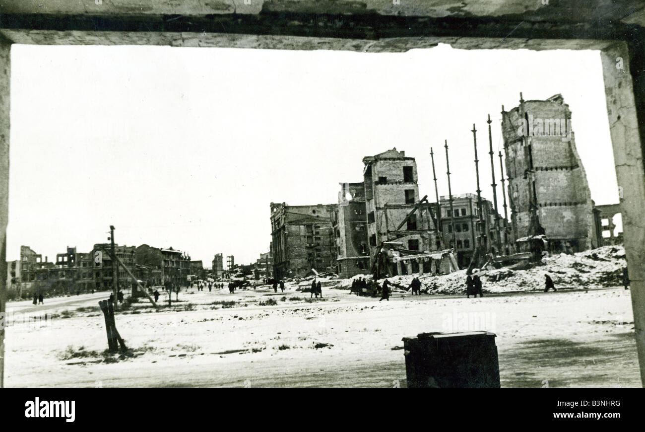 STALINGRAD 1944 - einige der Ruinen wurden gelöscht Stockfoto