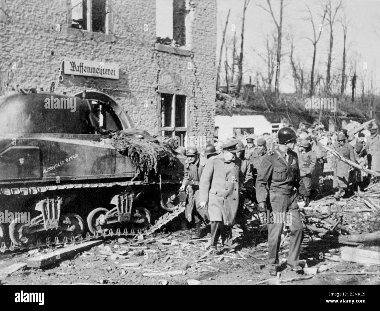 Inspektion der deutschen strichpunktiert Frankreich 1944 Stockfoto