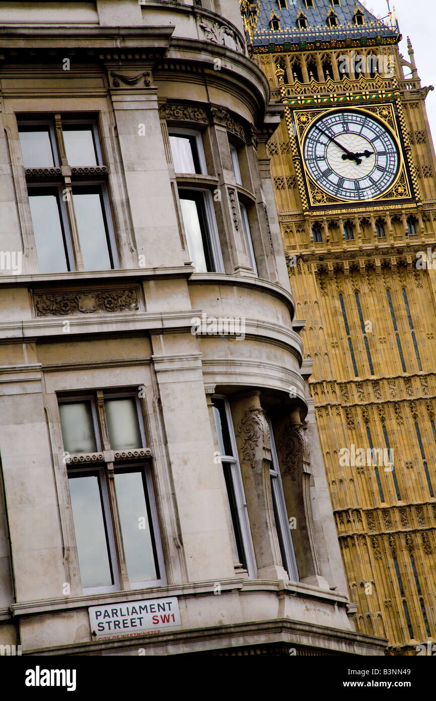 Big Ben und aufbauend auf Parlament Street, London, UK Stockfoto