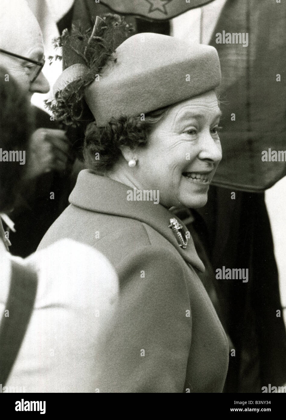 Königin Elizabeth II. Teilnahme an den Commonwealth-Tag-Service am Westminster Abbey suchen goofy albern März 1985 Stockfoto