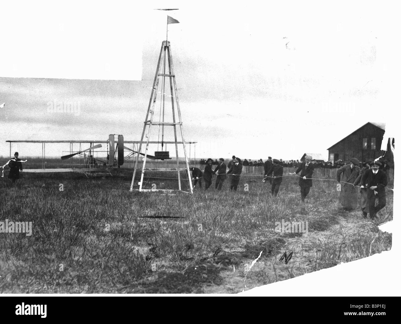 Die Gebrüder Wright in Pau in Frankreich Making History in der Luftfahrt Stockfoto