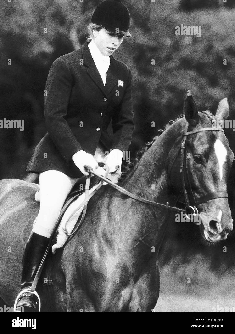 Prinzessin Anne auf Reiten Karneval Teilnahme an Spillers kombiniert Wettbewerb Dressur Stockfoto