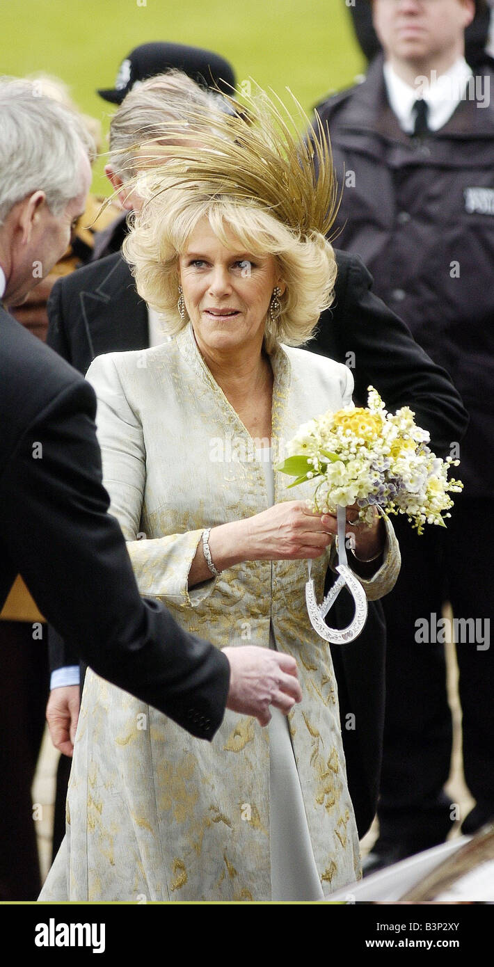 Hochzeit von Prinz Charles und Camilla Parker Bowles April 2005 Windsor Castle nach Ausscheiden aus dem Dienst der Kapelle Stockfoto