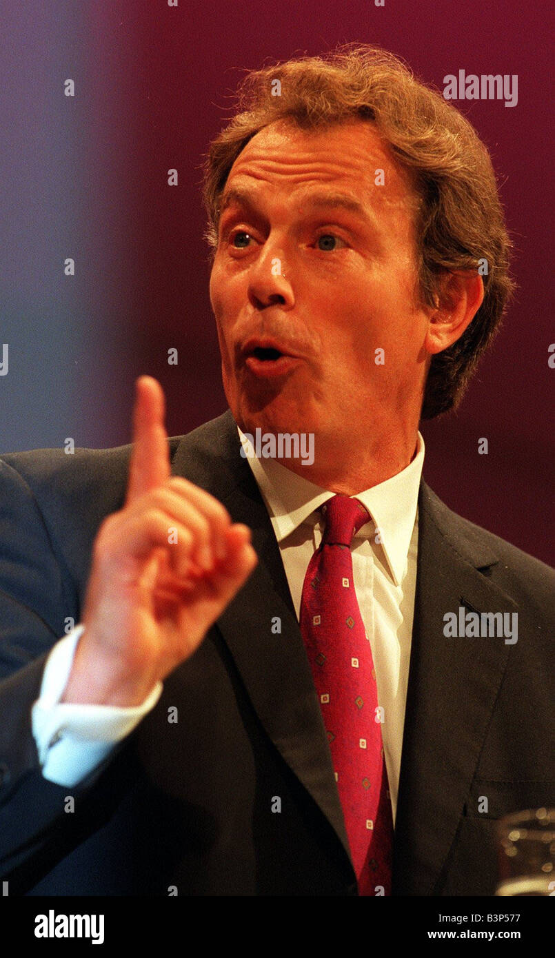 Premierminister Tony Blair einen Redebeitrag September 1998 bei den Labour-Parteitag in Blackpool Stockfoto