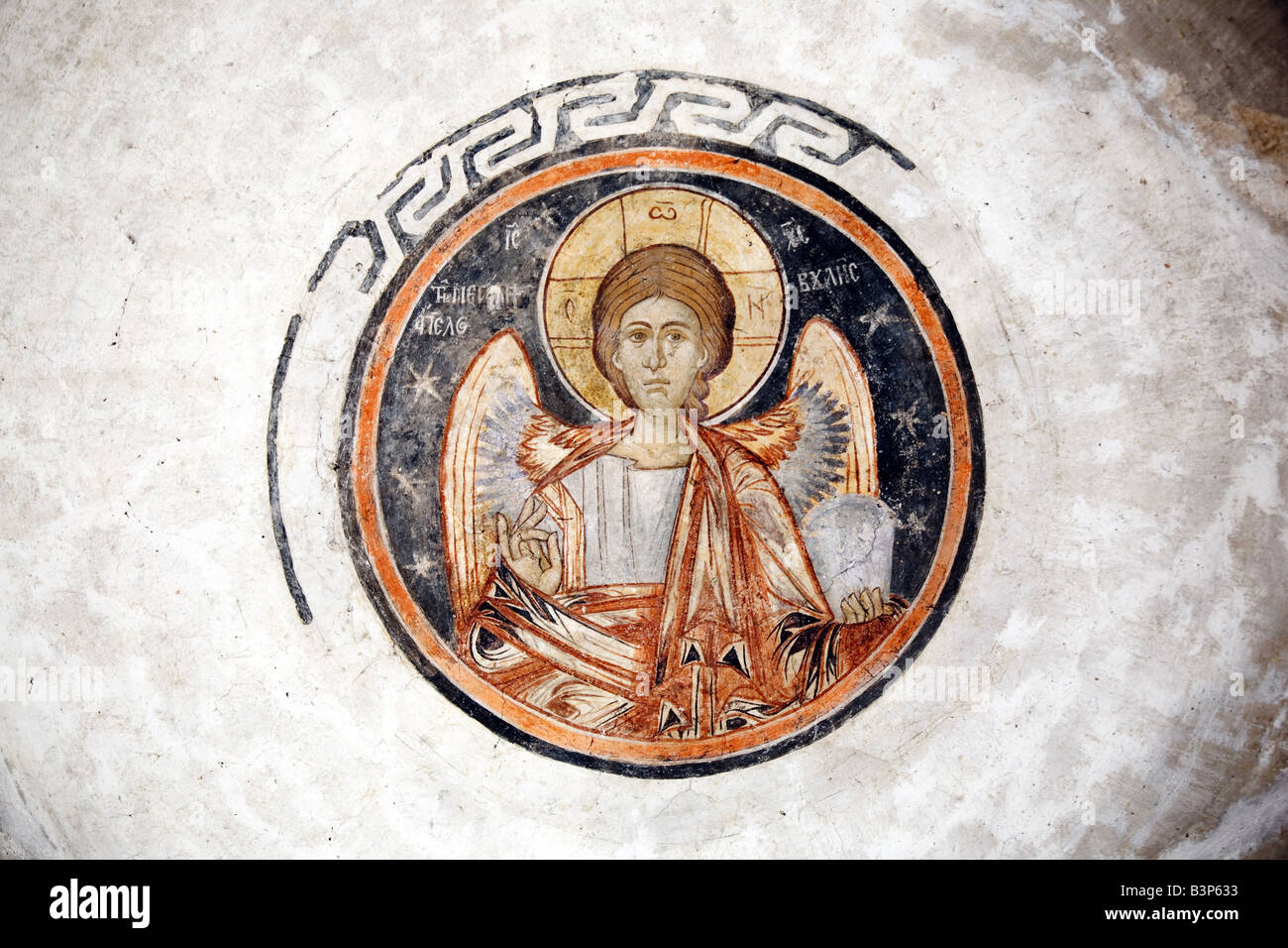 alten religiösen Gemälden im rumänischen orthodoxen Kloster Stockfoto