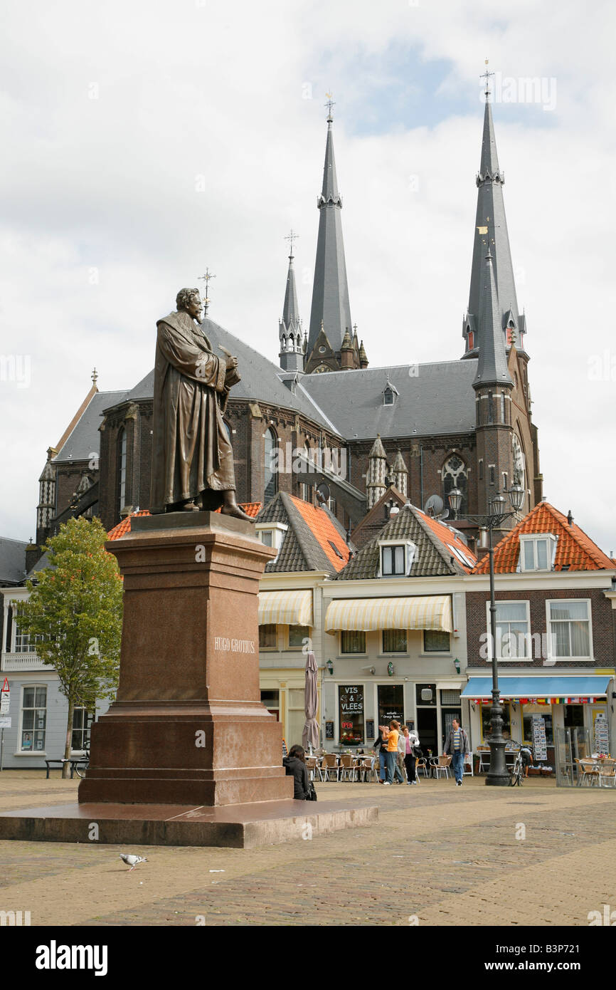 Statue von Hugo Grotius, Delft, Niederlande Stockfoto