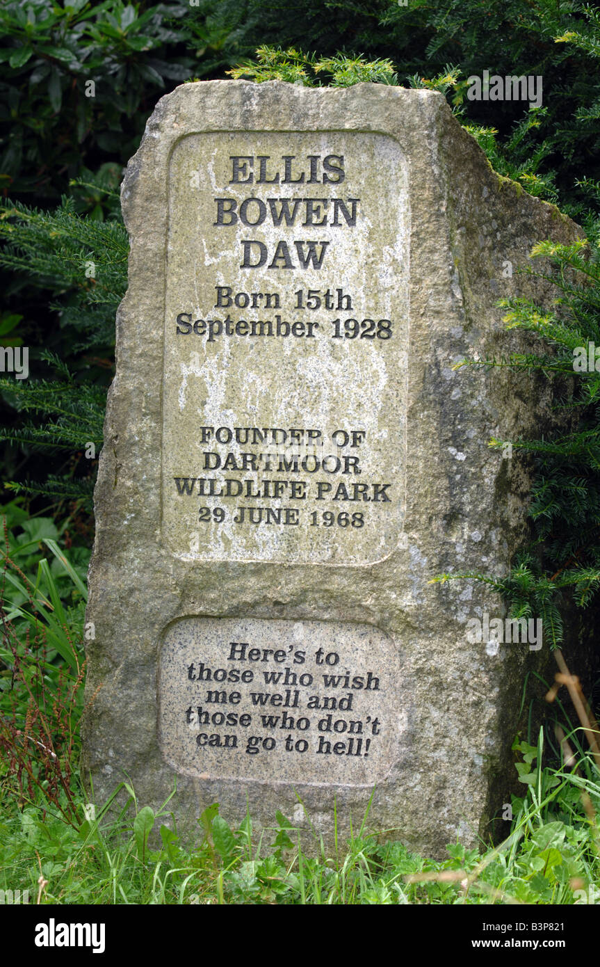 "Ellis Bowen Daw" Gründer "Dartmoor Wildlife Park", Devon, England, UK Stockfoto