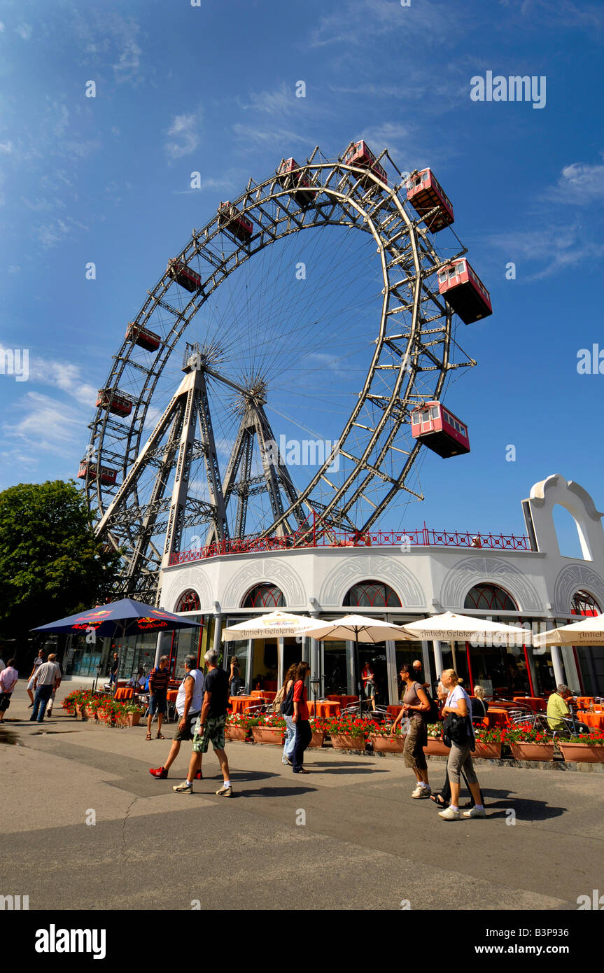 Der Prater Vergnügungspark Riesenrad Reisenrad in Wien Wien Österreich Stockfoto