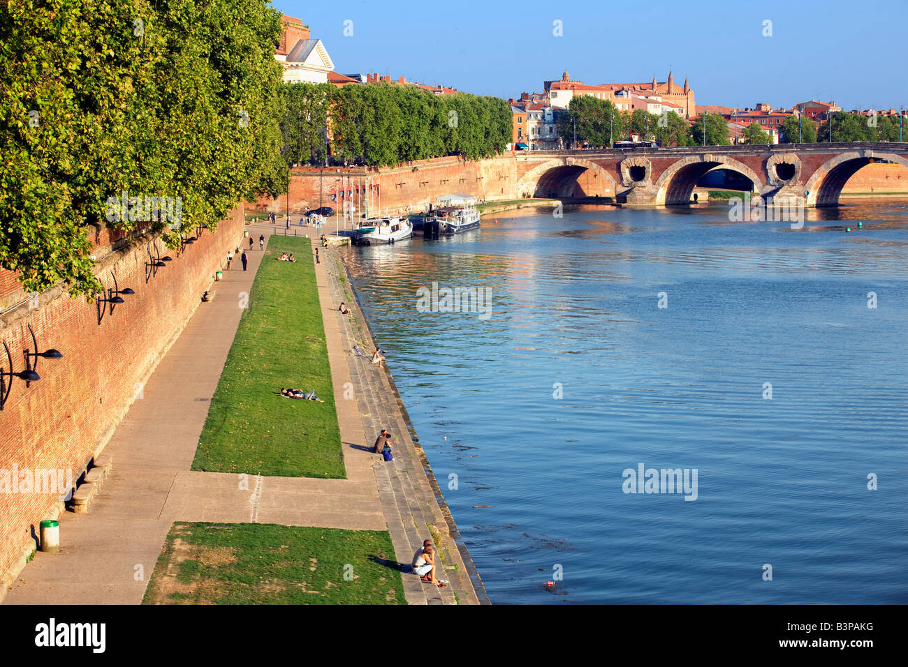 Der Fluss Garonne bei Toulouse Stockfoto