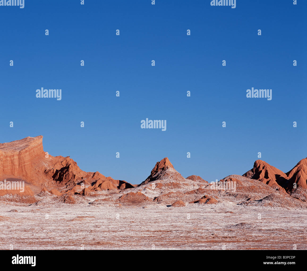 Chile, Atacama-Wüste, San Pedro de Atacama. Die markante Landschaft des Mond-Tal in der Nähe von San Pedro de Atacama Stockfoto
