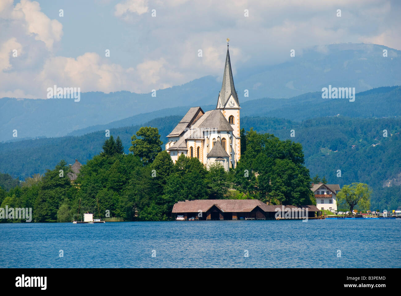 St. Primus und Felician Pfarrkirche in Maria Wörth am Wörthersee, Kärnten, Österreich, Europa Stockfoto