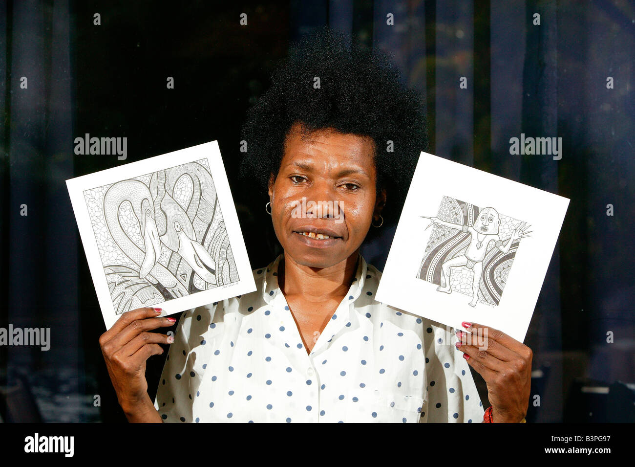 Jane Wena, Künstler, Port Moresby, Papua-Neu-Guinea, Melanesien Stockfoto