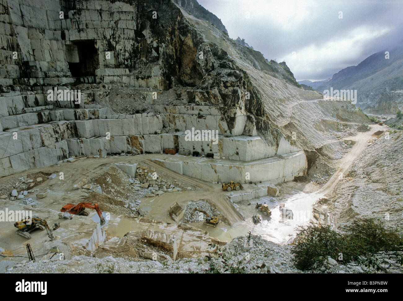 Cave di Fantiscritti, Marmor-Steinbruch in der Nähe von Carrara, Provinz Massa-Carrara, Toskana, Italien, Europa Stockfoto