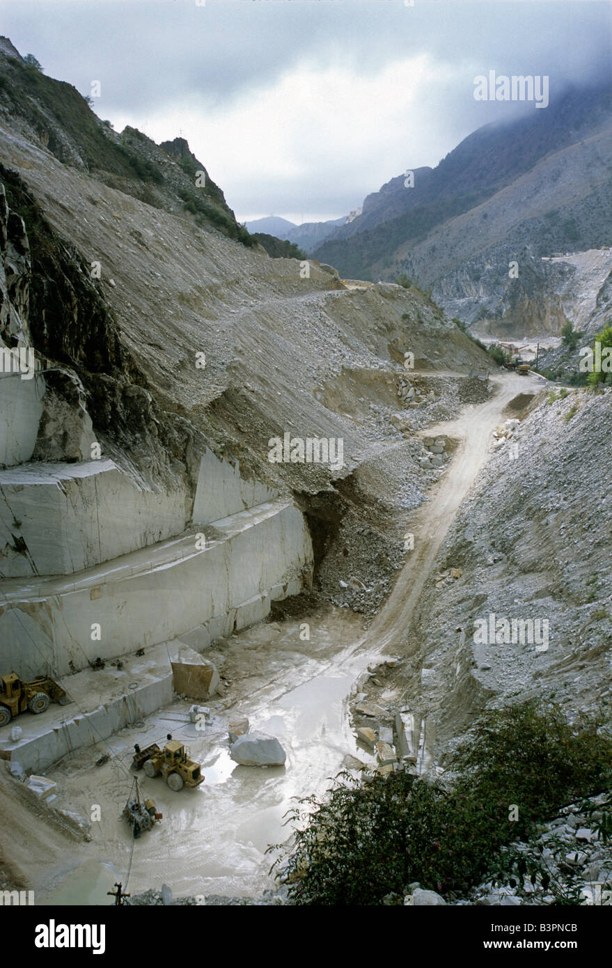 Cave di Fantiscritti, Marmor-Steinbruch in der Nähe von Carrara, Provinz Massa-Carrara, Toskana, Italien, Europa Stockfoto