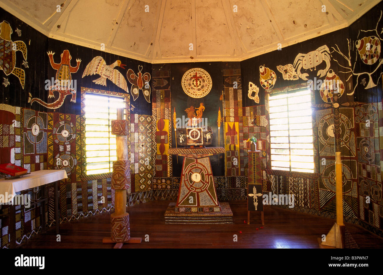 Kirche innen, "Bathurst Island", Australien Stockfoto