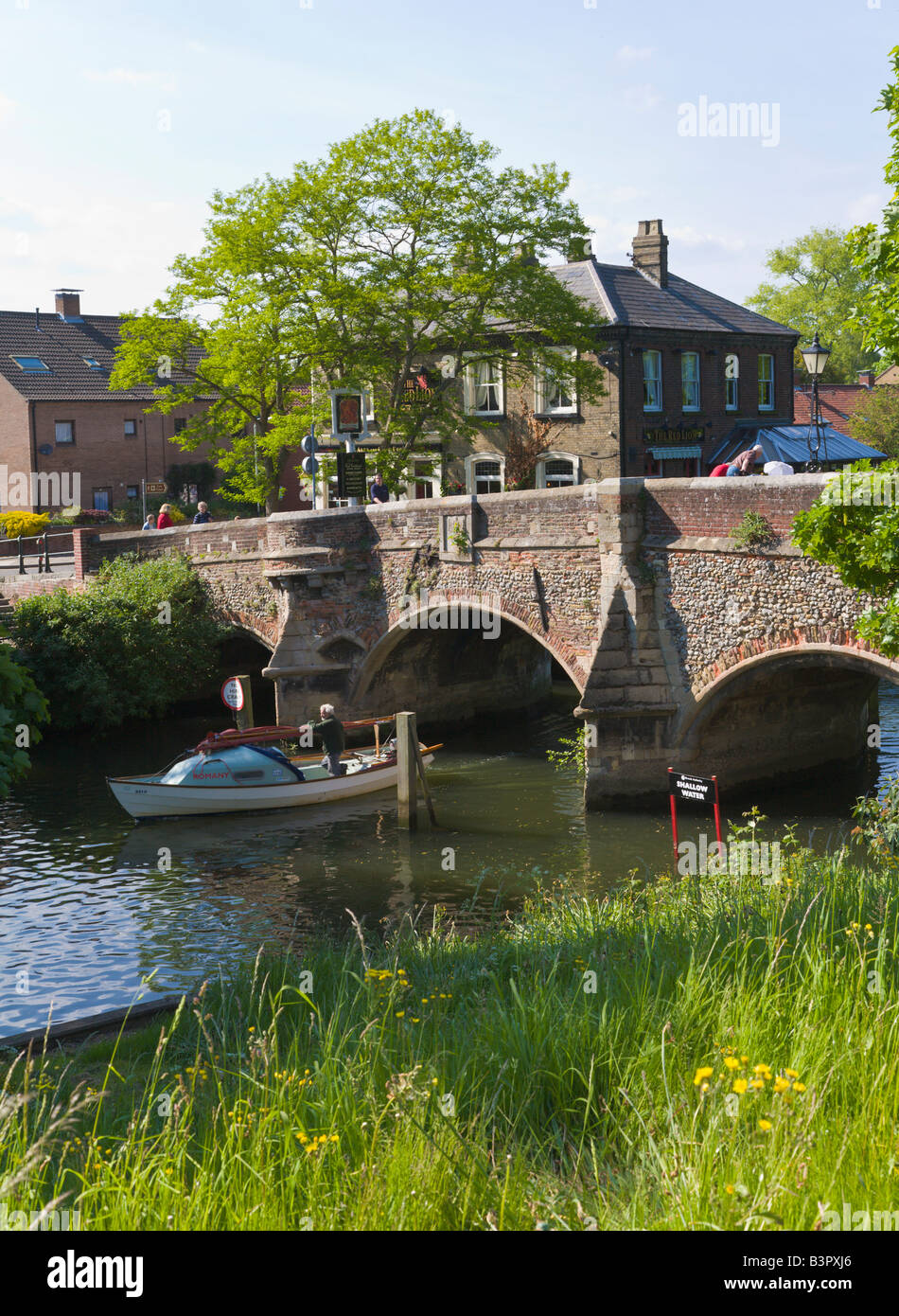 Bischöfe Brücke, Fluss Wensum, Norwich, Norfolk, England Stockfoto