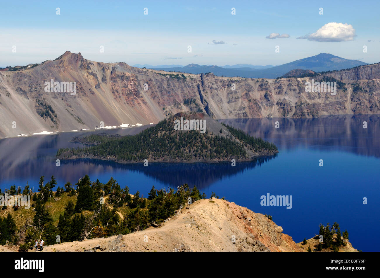 Wizard Island. Der Crater Lake Nationalpark, Oregon, USA. Stockfoto