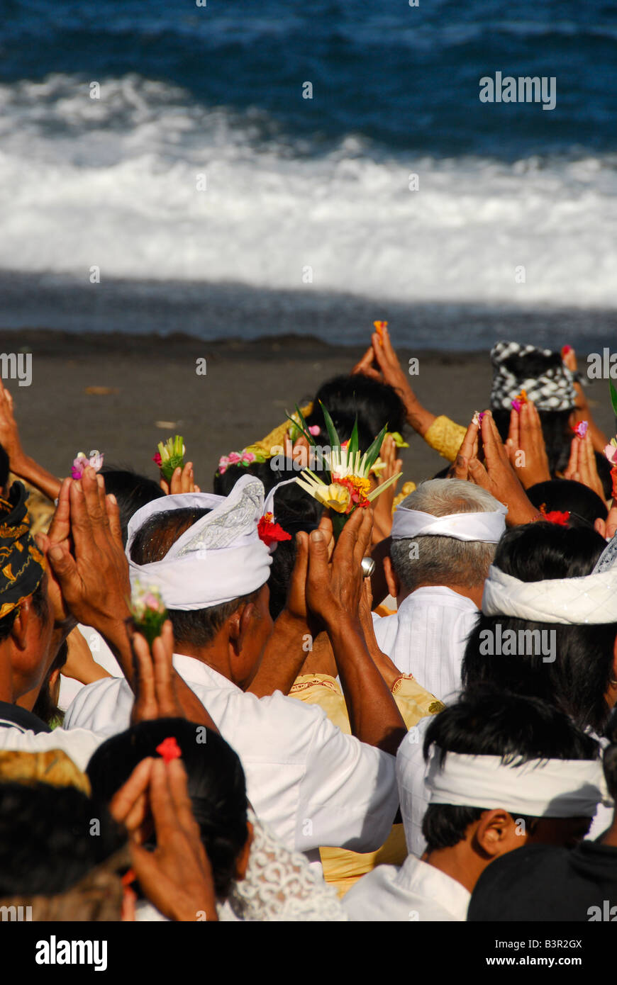 Feuerbestattung Zeremonie /final Ritual, Kusamba Beach, Bali, Republik von Indonesien Stockfoto