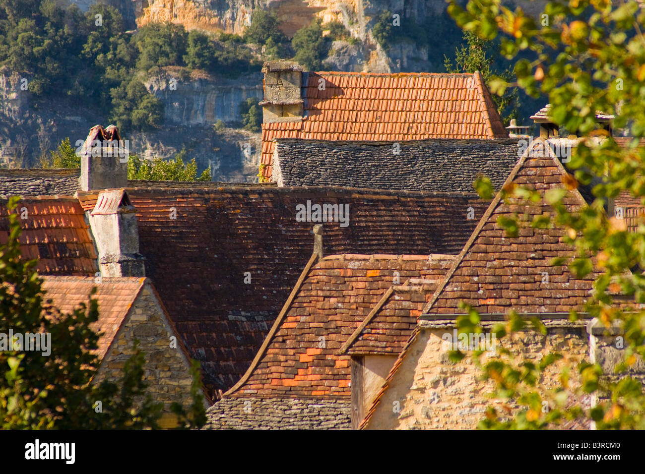 Dächer in der Dordogne, Frankreich Stockfoto