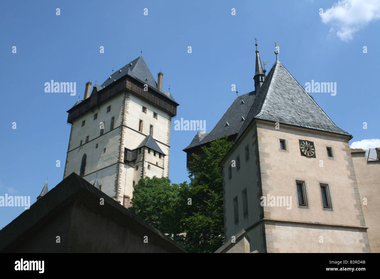 Befestigungen von Karlstein Burg Tschechien Juni 2008 Stockfoto