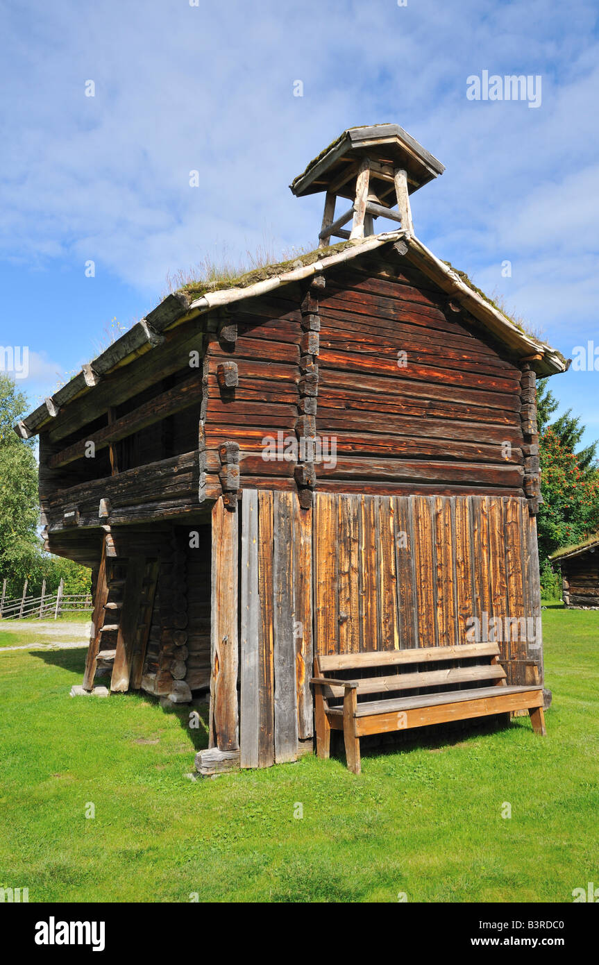 Traditionelles Haus, Hede Heimatmuseum, Härjedalen, Schweden Stockfoto