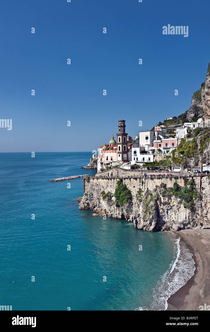 Ansicht von Atrani, Costiera Amalfitana, Italien Stockfoto