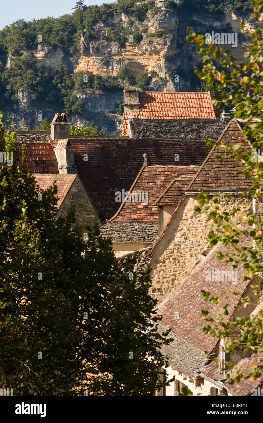 Dächer in der Dordogne, Frankreich Stockfoto