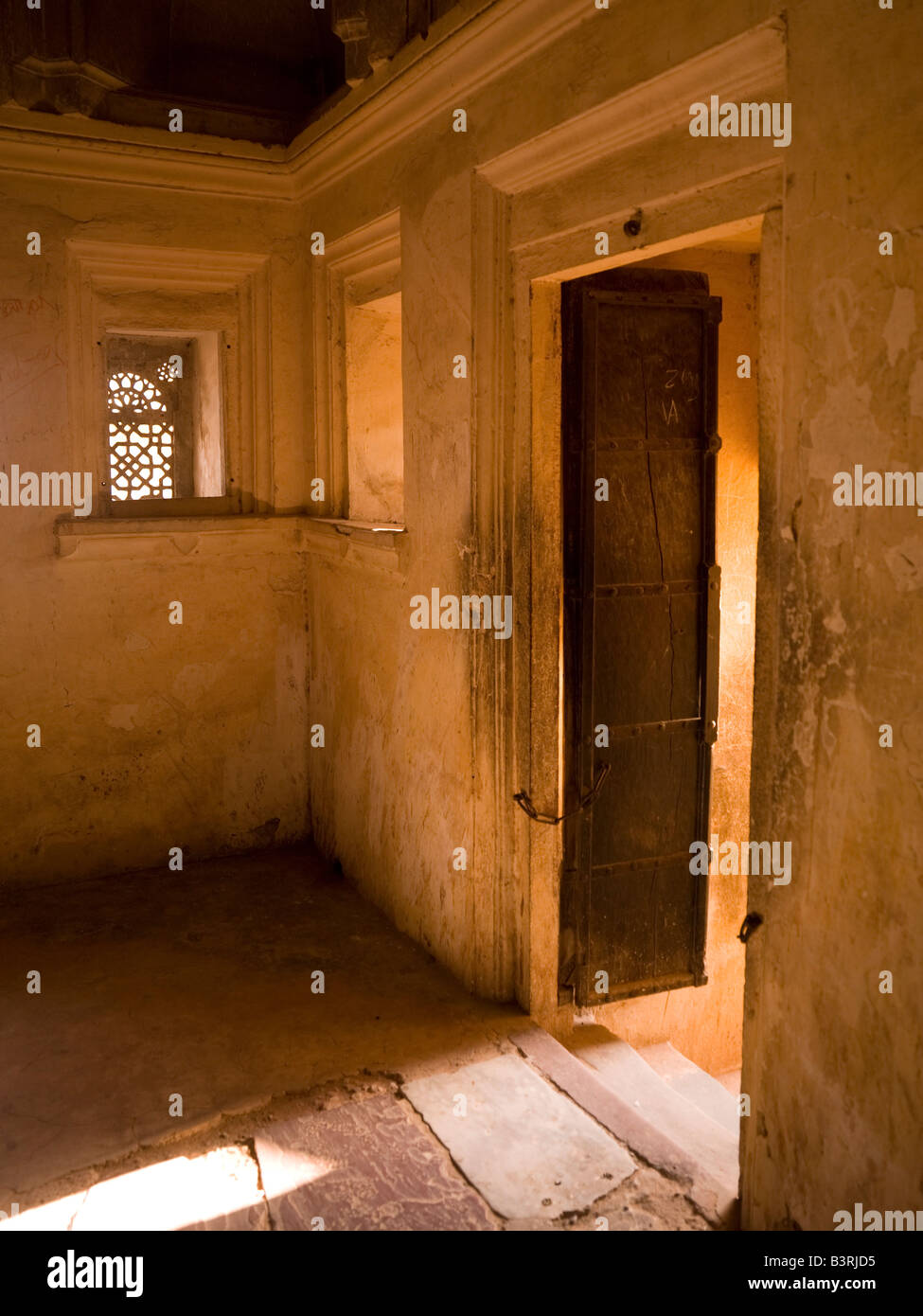 Ein Zimmer im Amber Fort, Jaipur, Indien Stockfoto
