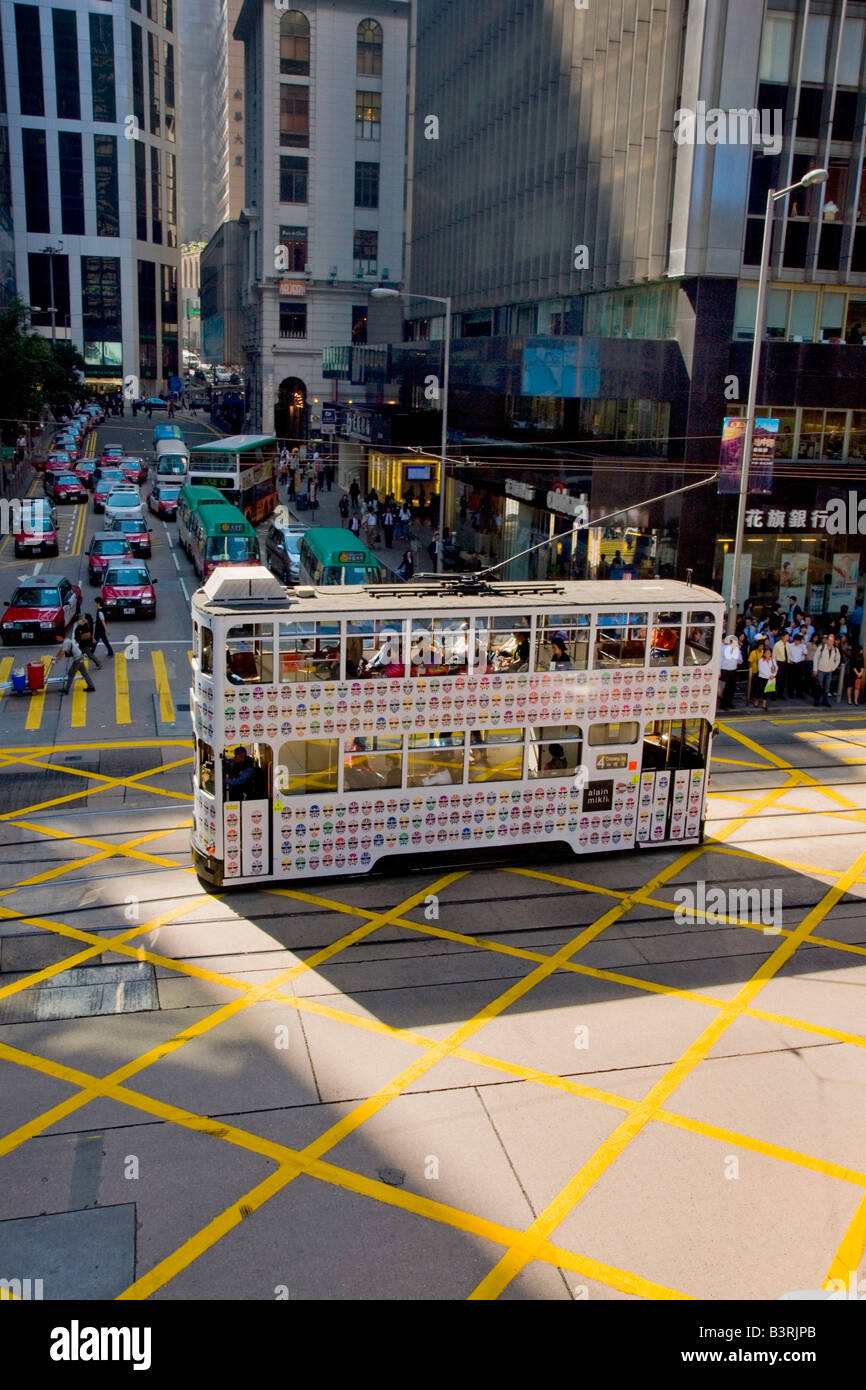 Asien China Hong Kong central Straßenbahnen Stockfoto