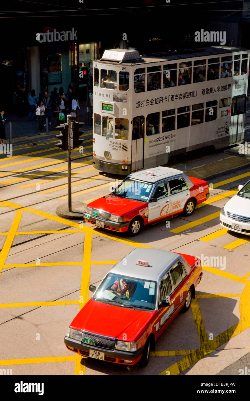 Asien China Hong Kong central Straßenbahnen Stockfoto