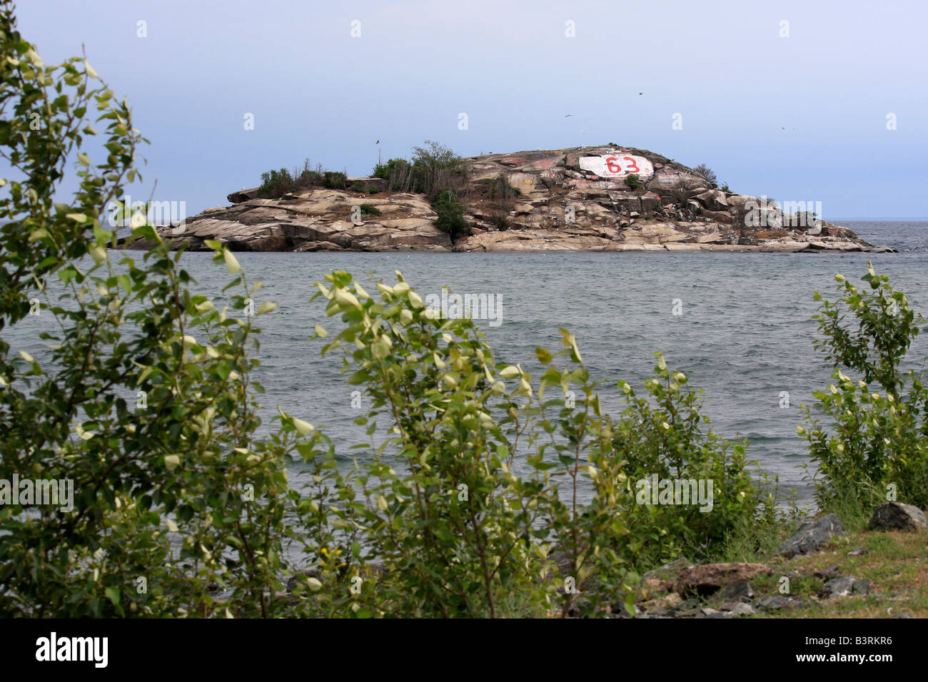 Marquette Michigan Upper Peninsula auf dem Lake Superior in den USA USA von oben aus gesehen niemand horizontal hochauflösende Bilder Stockfoto