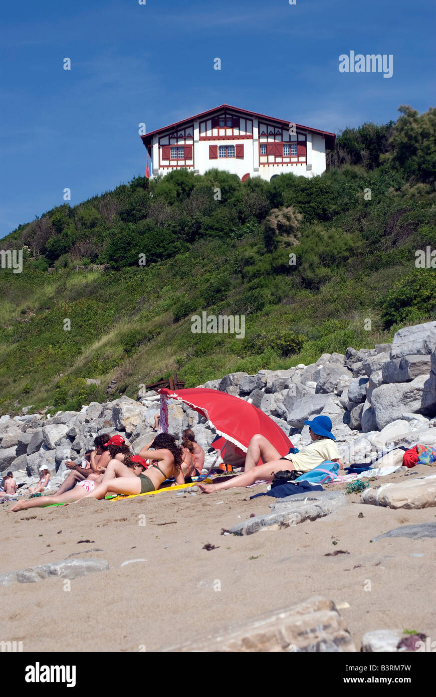 Architektur Guétary Dorf zahlt Baskenland Frankreich Stockfoto