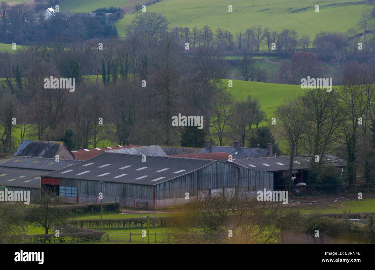 Blick über Ackerland in der Nähe von Bwlch Powys Wales UK Stockfoto