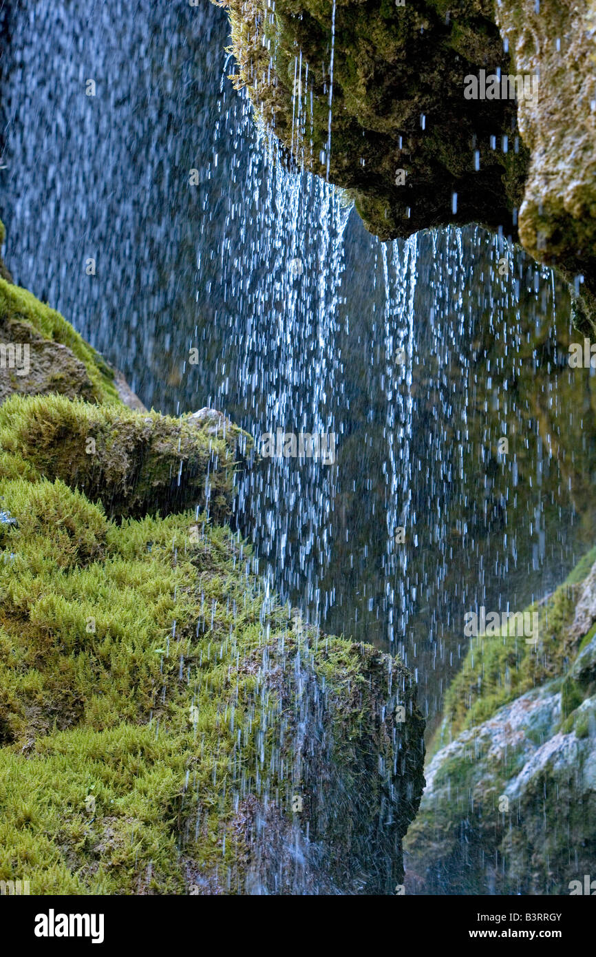 Deutschland, upper Bavaria-Wasserfall in der Nähe von Unternogg, Schleierfaelle Bei Unternogg Stockfoto