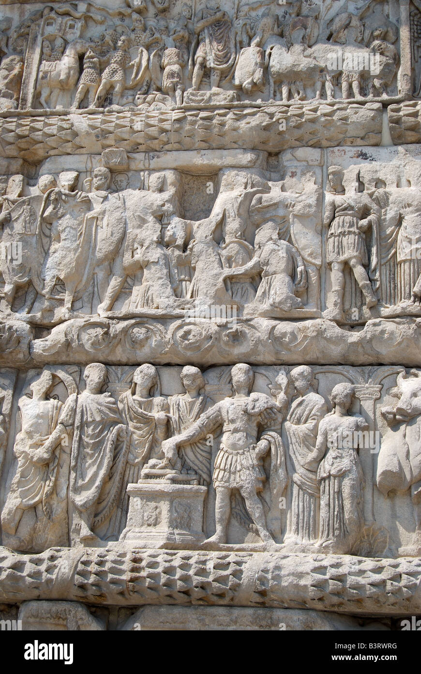 Schnitzereien Detail, Arch of Galerius, Dimitrios Gounari Street, Thessaloniki, Chalkidiki, Zentralmakedonien, Griechenland Stockfoto
