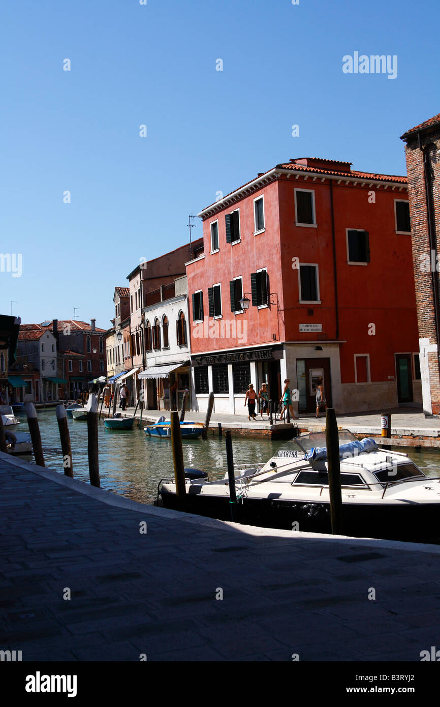 Blick auf den Kanal in Murano, Venedig (Venezia), Italien (Italia) August 2008 Stockfoto