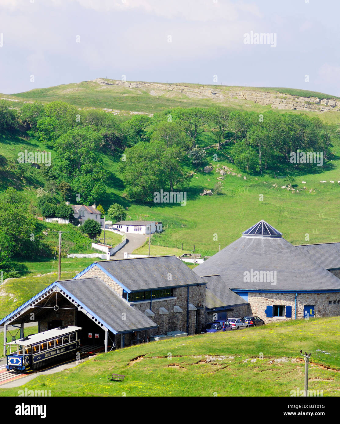 Blick von der Great Orme Seilbahnfahrt in der Nähe von Llandudno in Nord-Wales Stockfoto