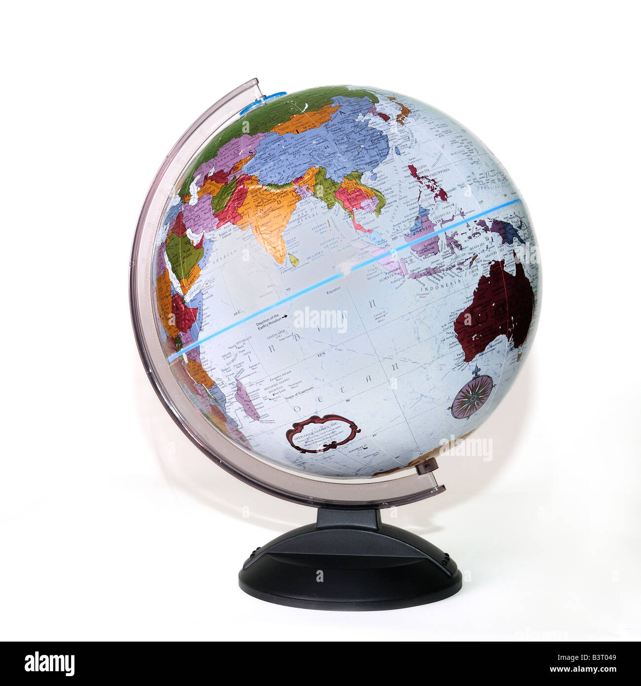 Silo der Erde auf einem Ständer, einem Globus. Stockfoto