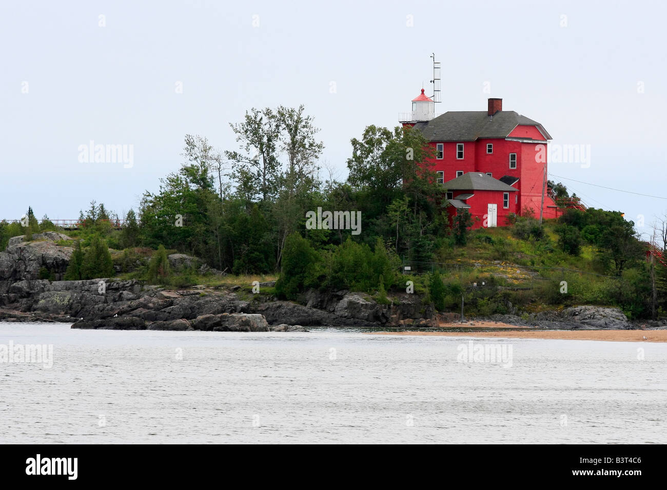 Marquette Michigan Upper Peninsula bis zum Lake Superior Harbor Lighthouse wunderschöne Landschaft niemand horizontal in den USA Hi-res Stockfoto