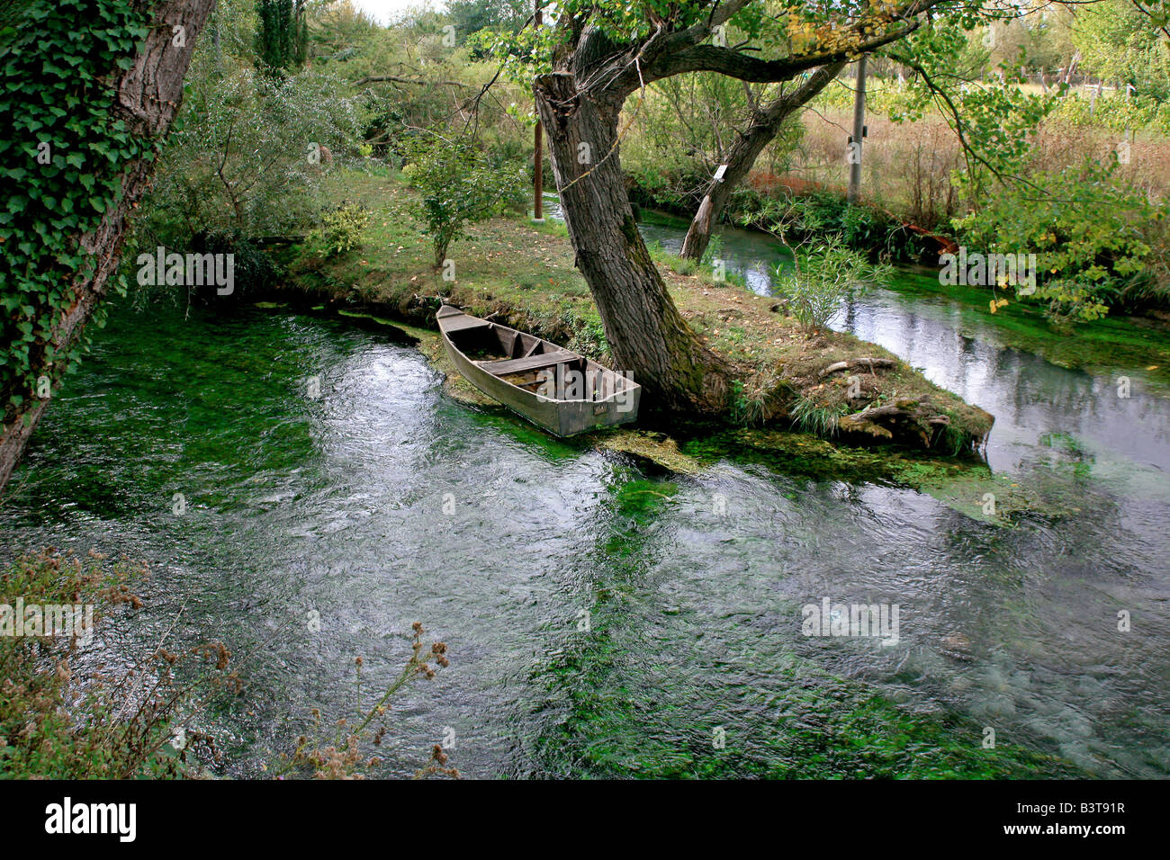 Fonti del Clitunno Naturschutzgebiet, Campello Sul Clitunno, Umbrien, Italien Stockfoto