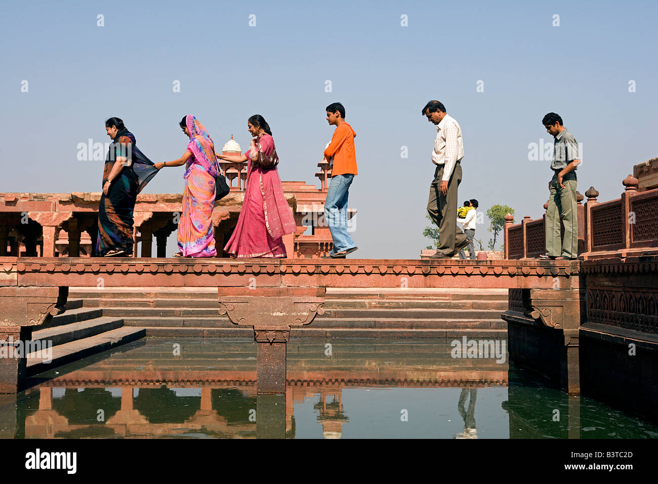 Anup Talao auch genannt The Peerless Pool oder Kapur Talao. Fatehpur Sikri, Uttar Pradesh, Agra Bezirk. Indien Stockfoto