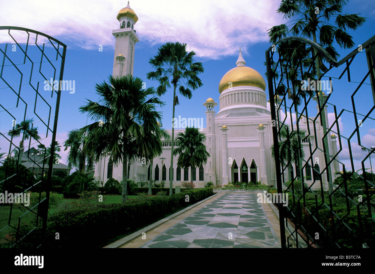 Asien, Brunei, Bandar Seri Begawan. Sultan Omar Ali Saifuddin-Moschee. Stockfoto