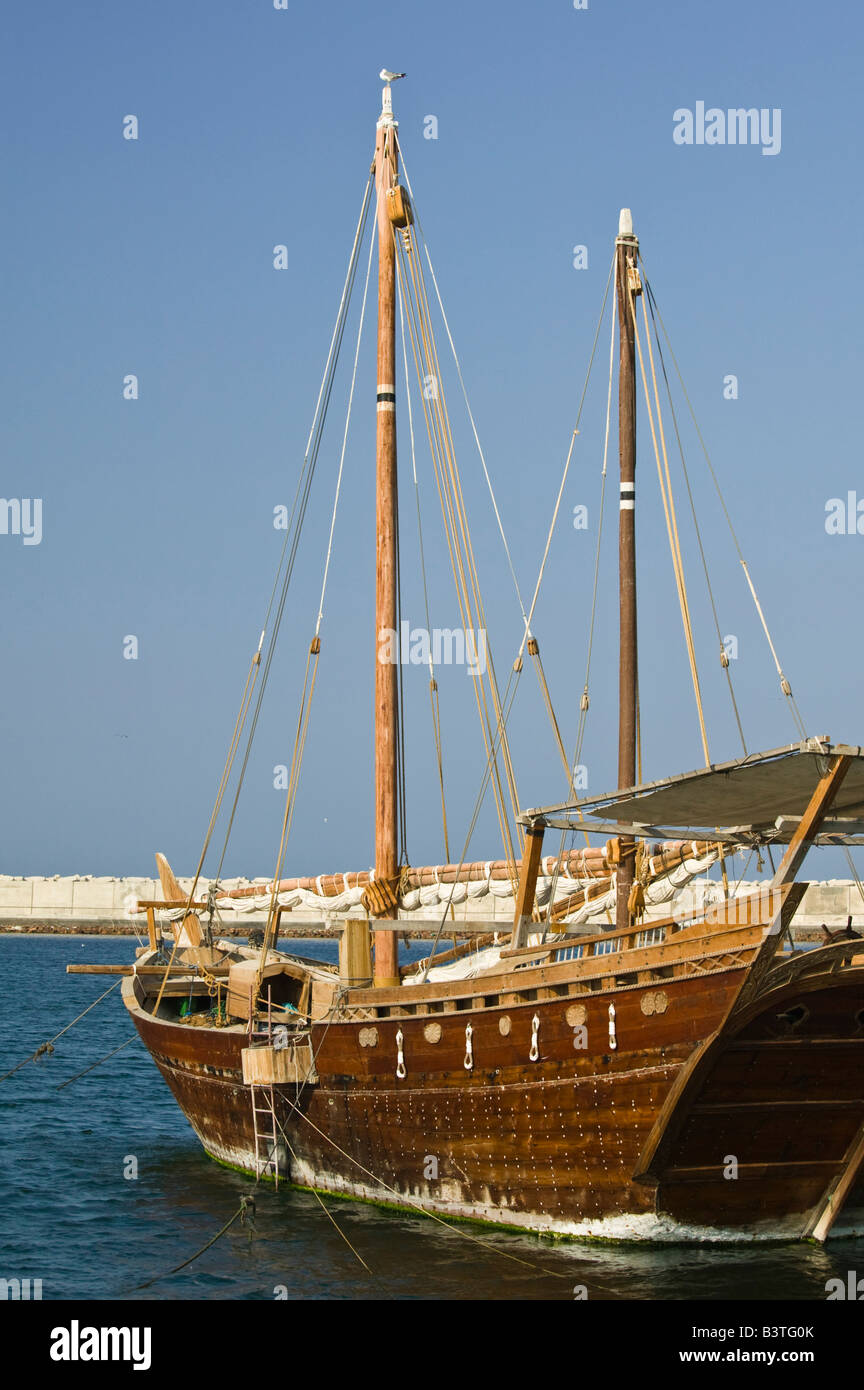 Oman, omanischen Dhow Sharqiya Region, sur Fischerei Hafen Stockfoto