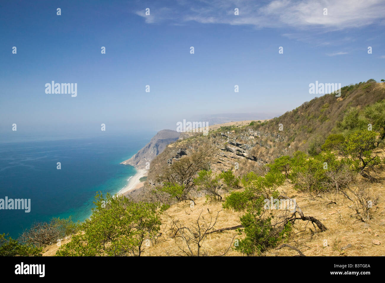 Oman, Dhofar Region Küste Ansicht des Arabischen Meeres Stockfoto