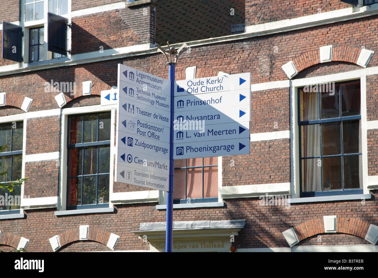 Straßenschild in Delft, Niederlande Stockfoto