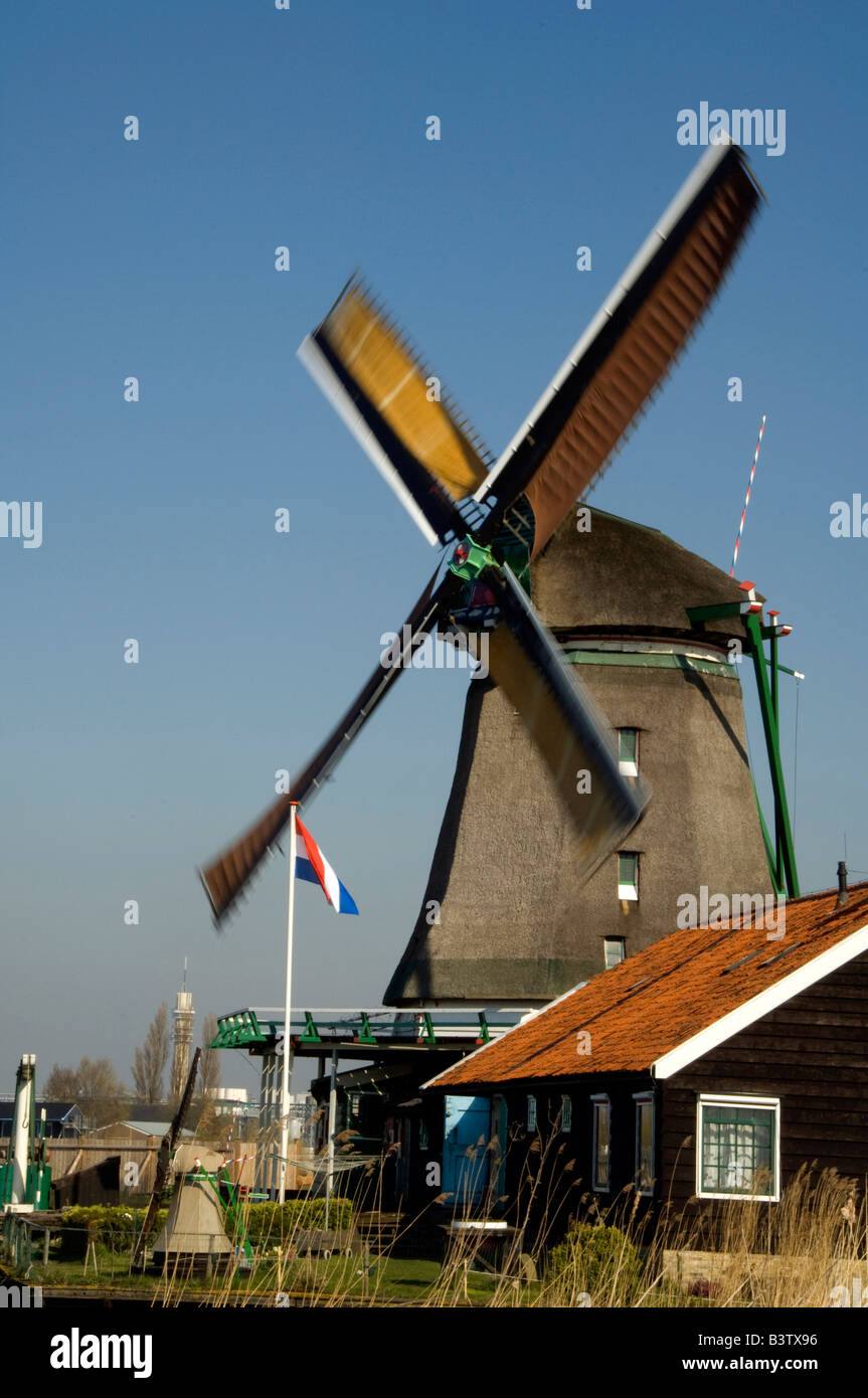 Europa, den Niederlanden, Zaandam. Zaanse Schans, historische Freilichtmuseum des Lebens im 17. Jahrhundert. Stockfoto